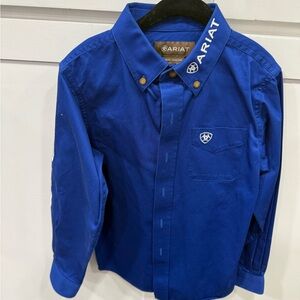 Boys Ariat Royal Blue Collared Shirt